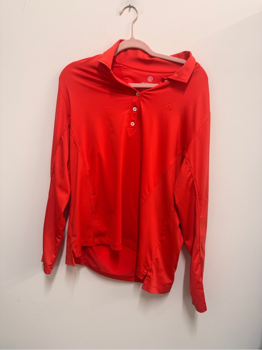 Peter Millar Women’s Red Long-Sleeve Polo Sweater